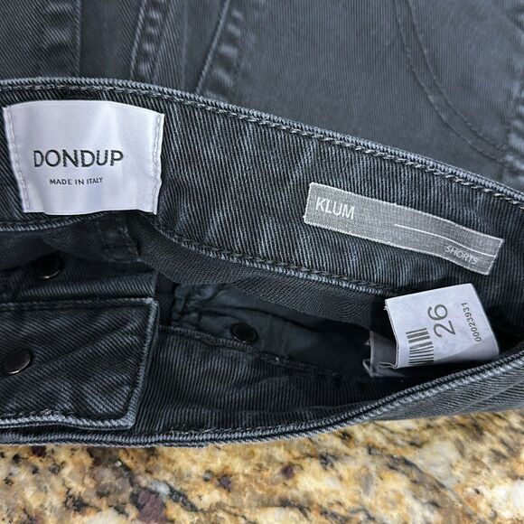 Dondup Klum Lace Trim Cotton Blend Black Jean Shorts Size 26 - Picture 5 of 10